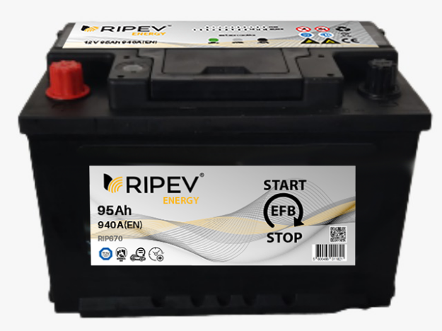 Imagem de Bateria EFB Start-Stop RIPEV - 95Ah Positivo à Direita