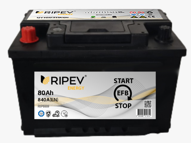 Imagem de Bateria RIPEV Energy EFB Start-Stop 80Ah 